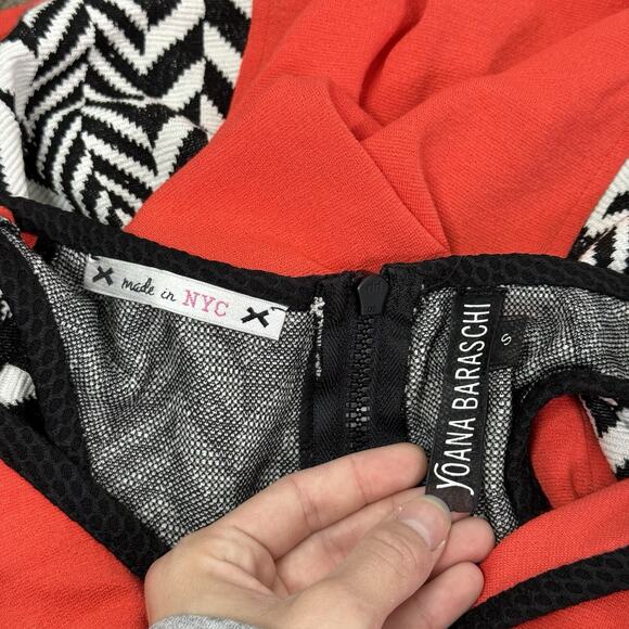 Yoana Baraschi Red Black Chevron Knit Fit & Flare Sleeveless Dress Size S - Picture 5 of 6